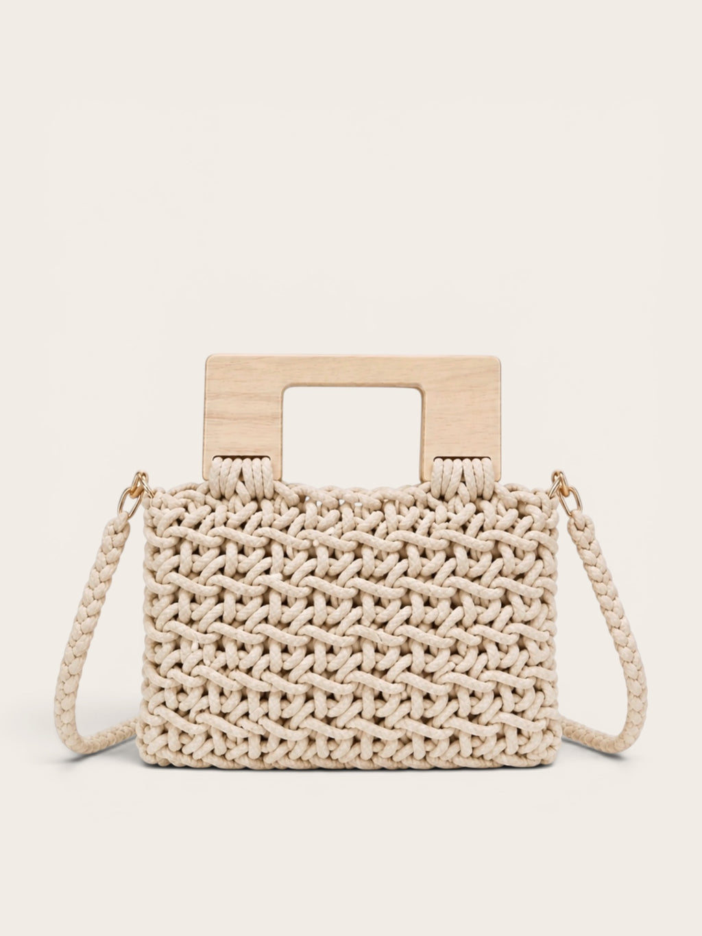 Bolso Macramé Madera