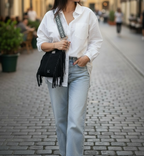 BOLSO FLECOS PIEL | NEGRO