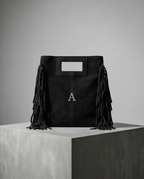 BOLSO FLECOS PIEL | NEGRO