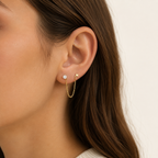 Pendientes Mini Cadena Rayo Circonita