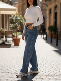 JEANS DENIM TACHAS