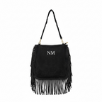 BOLSO SACA BANDOLERA FLECOS - NEGRO