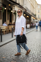 BOLSO FLECOS PIEL | NEGRO