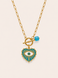 Collar Corazón Ojo Turco TURQUESA