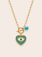 Collar Corazón Ojo Turco TURQUESA