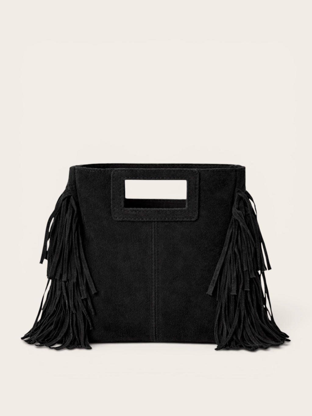 BOLSO FLECOS PIEL | NEGRO