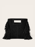 BOLSO FLECOS PIEL | NEGRO