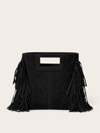 BOLSO FLECOS PIEL | NEGRO